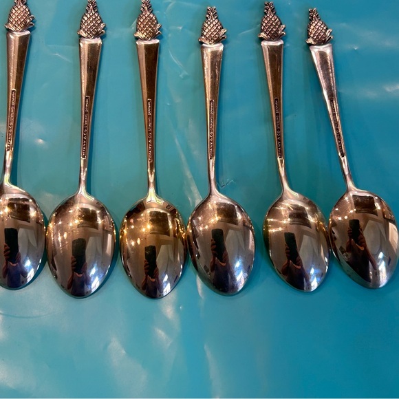 Vintage Tiffany & Co Denmark Sterling & Blue Enameled Demitasse Spoons w/case - Picture 10 of 16